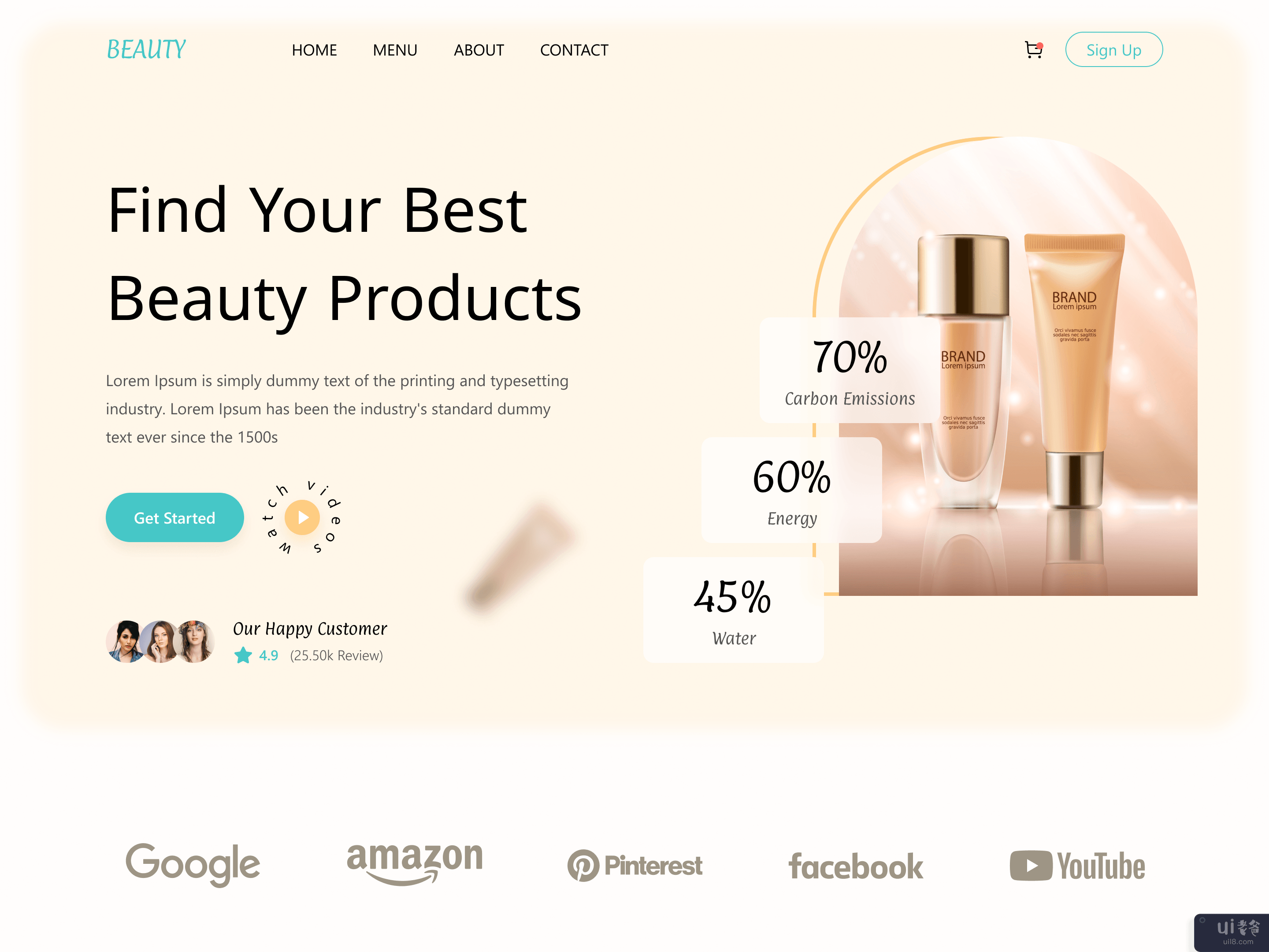 美容产品网站设计(Beauty Products Website Design)插图