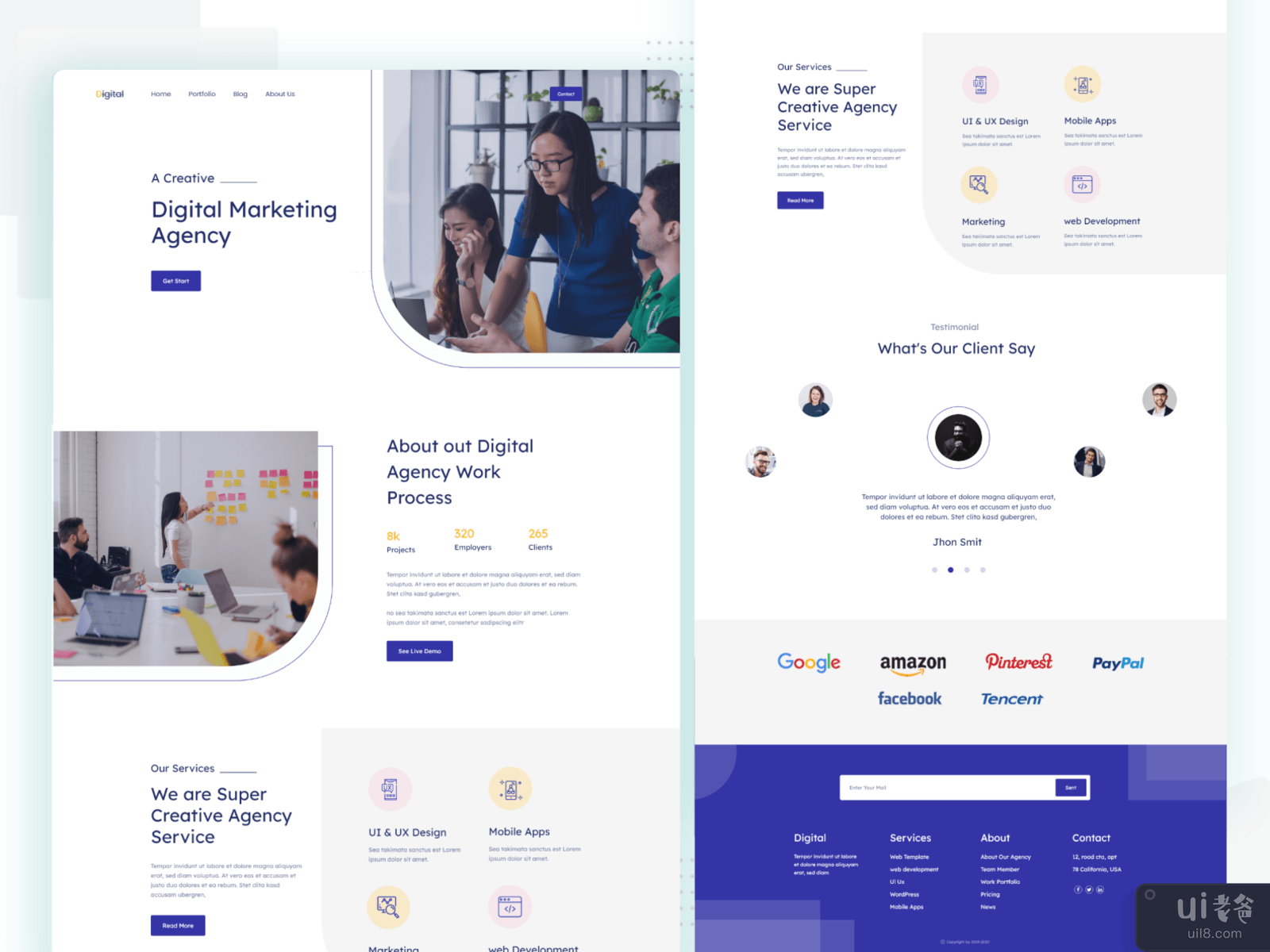 Agency landing page