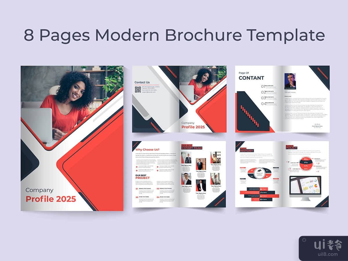 8 pages company profile annual brochure template