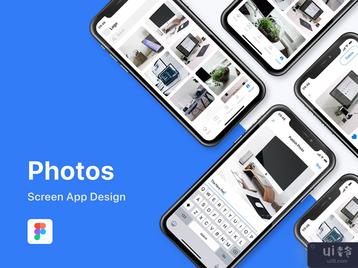 Photo Gallery Mobile App Screen Template