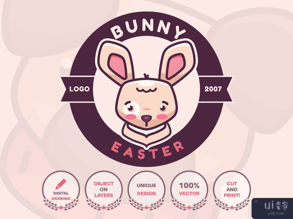 Cartoon Character Animal Rabbit - Logotype