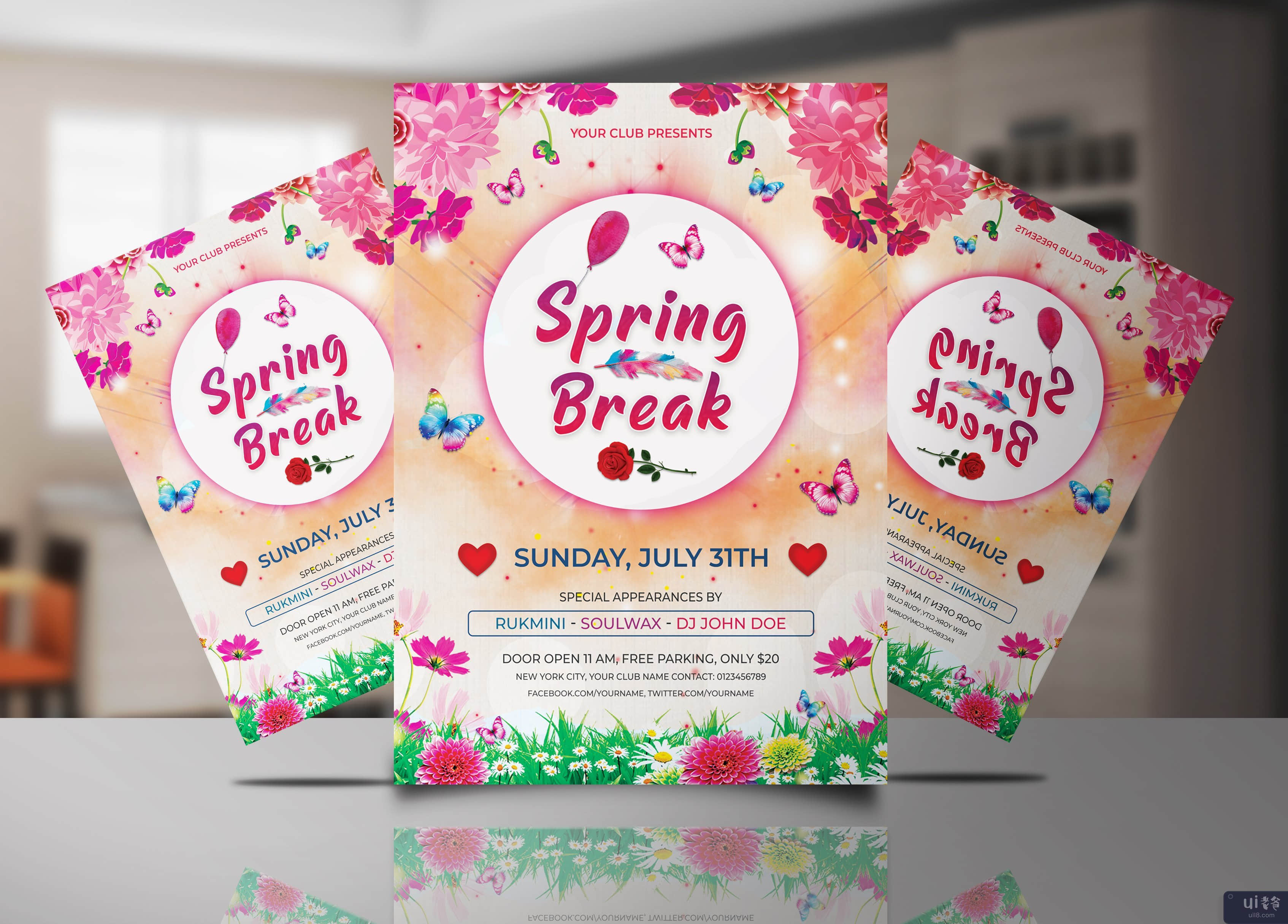 春假派对传单(Spring Break Party Flyer)插图1