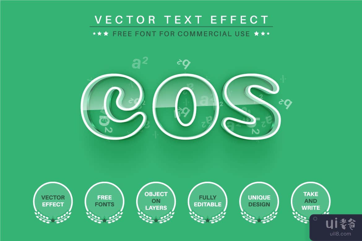 代数 - 可编辑的文本效果，字体样式(Algebra - Editable Text Effect, Font Style)插图2