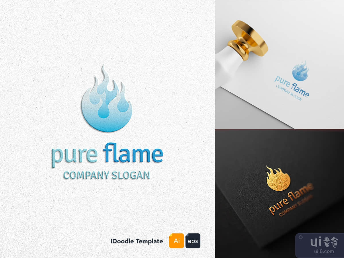 Pure flame logo template