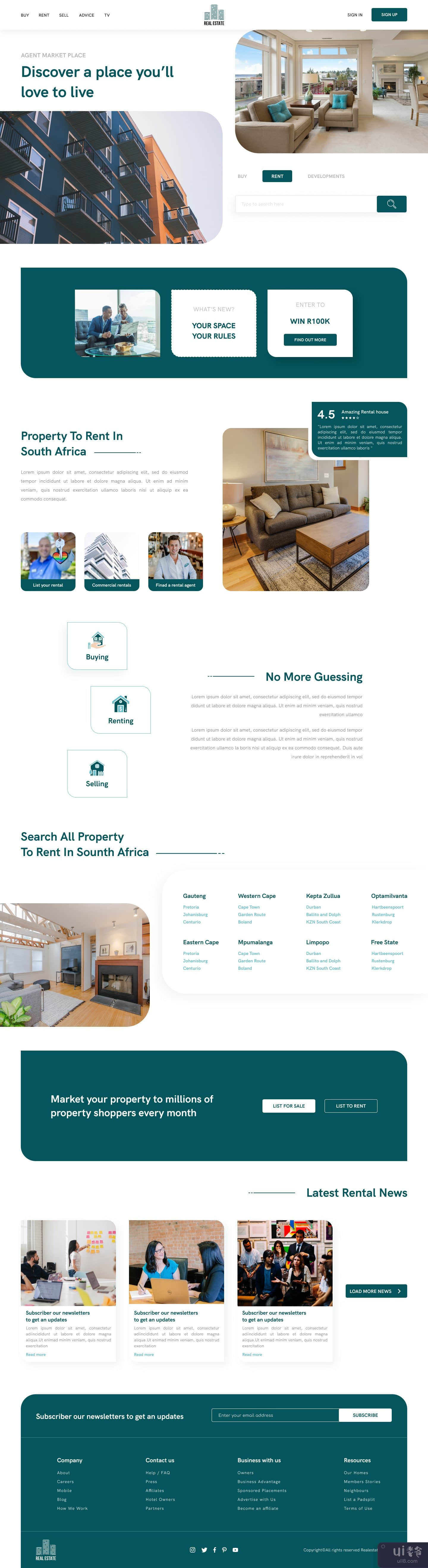 房地产网站设计-1(Real estate website design-1)插图