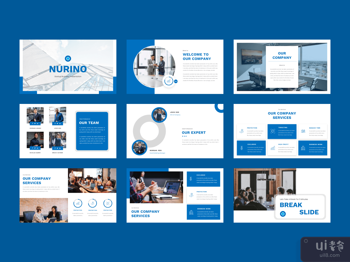 Nurino - 启动业务演示模板(Nurino - Startup Business Presentation Template)插图