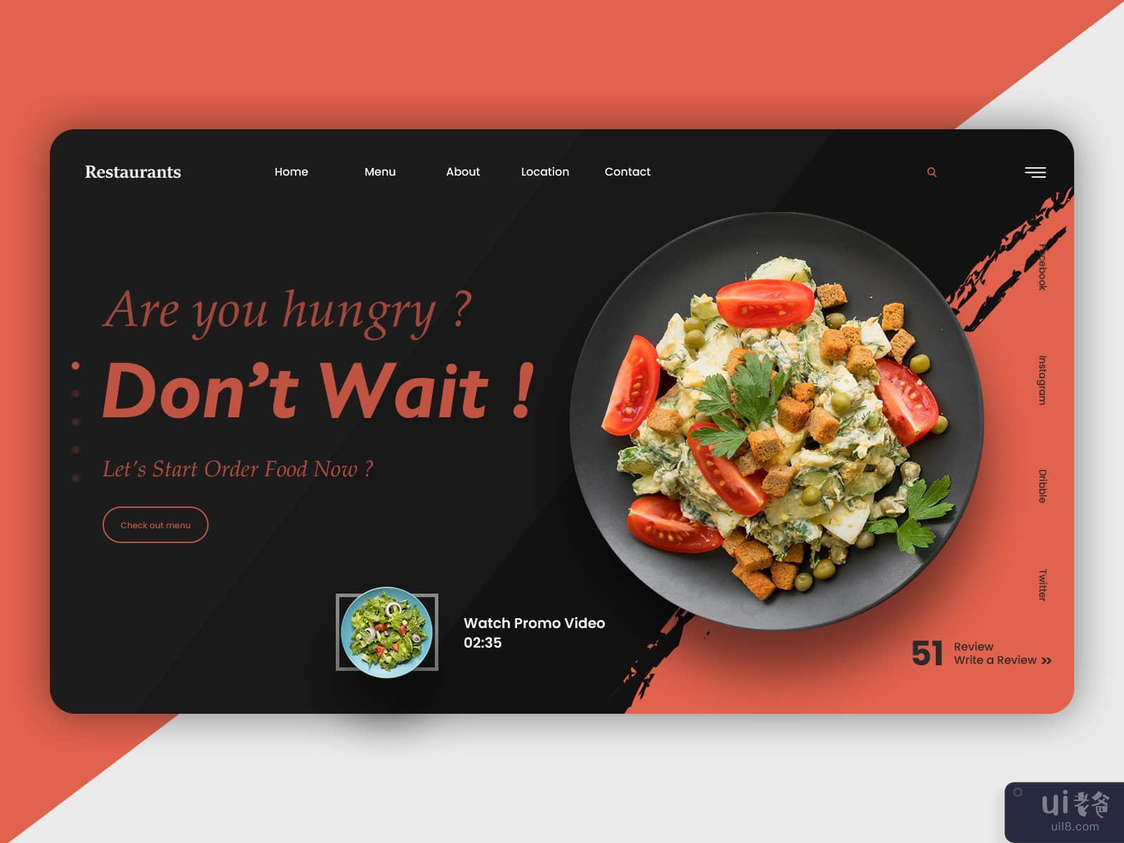 在线餐厅食品登陆页面(Online Restaurants Food Landing Page)插图