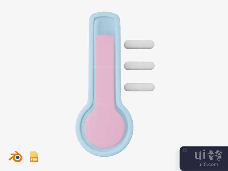 Thermometer - 3D Medical Health icon pack (front)