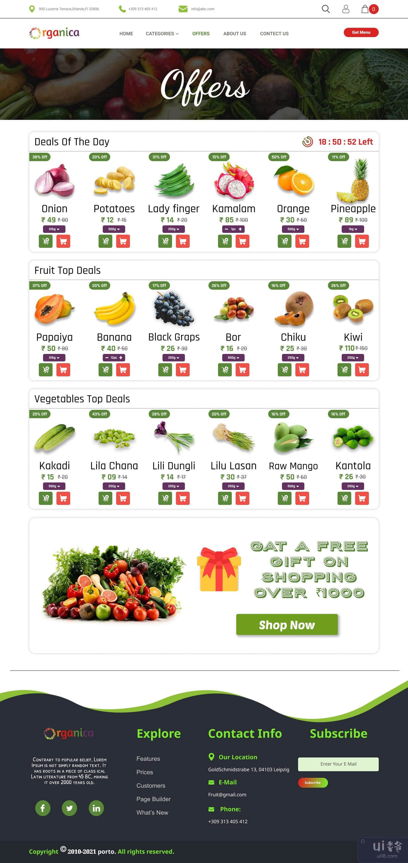 在线水果和蔬菜销售。(Online Fruits & Vegetables Selling.)插图3