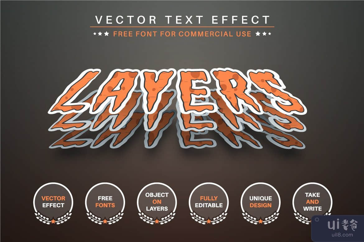 恐怖贴纸 - 可编辑的文字效果，字体样式(Horror Sticker - Editable Text Effect, Font Style)插图