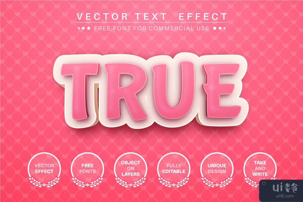 3D Love - 可编辑的文本效果、字体样式(3D Love - editable text effect, font style)插图3