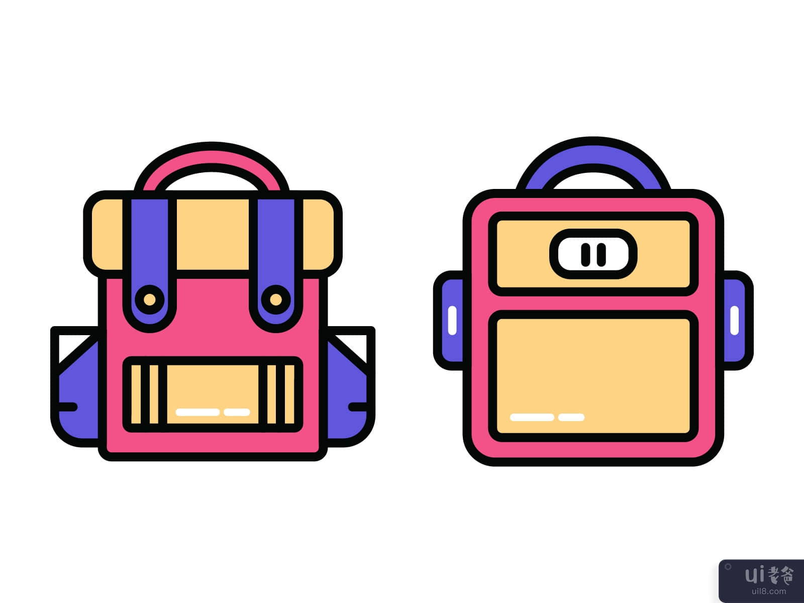 Two school bag icon
