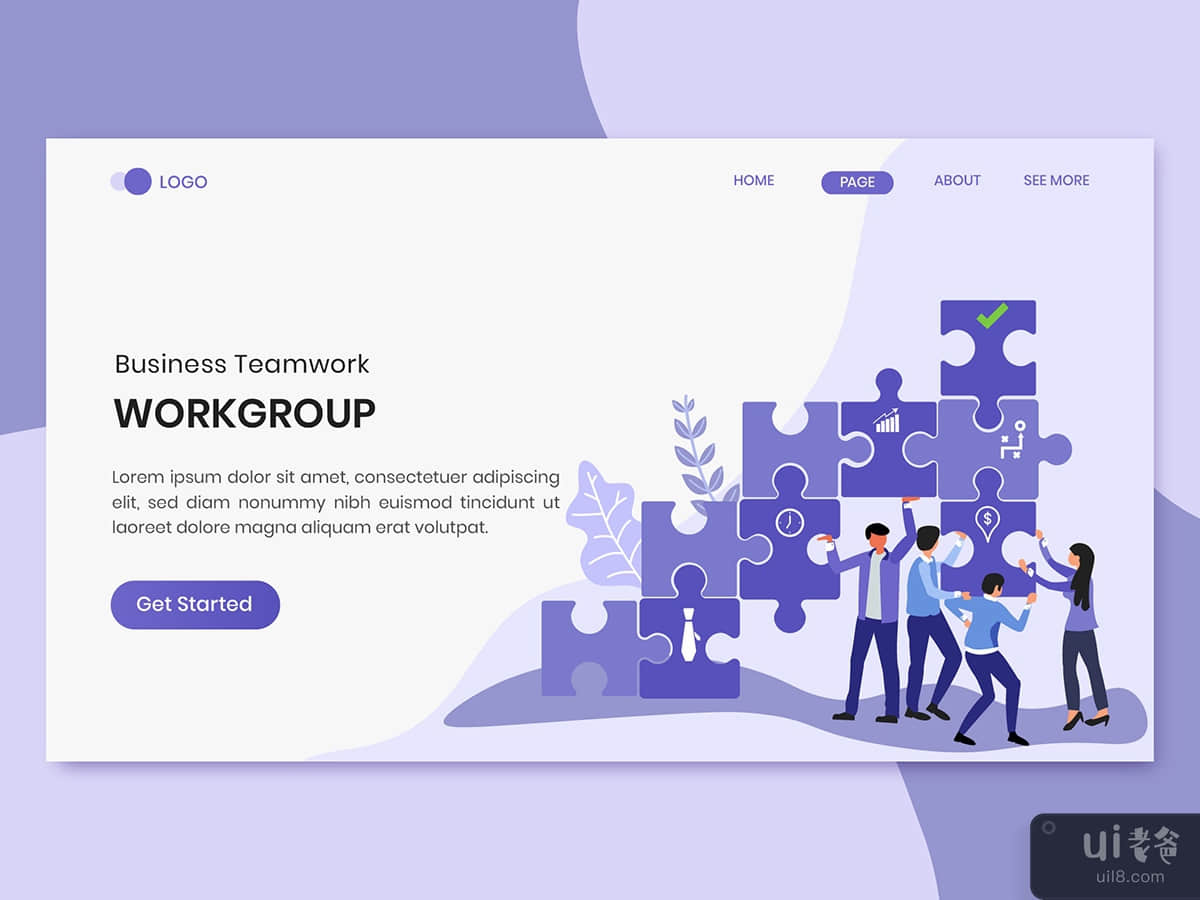 Business Teamwork Marketing Landing Page
