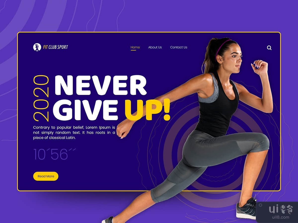 永不放弃健身网页模板(Never Give Up Fitness Web Template)插图