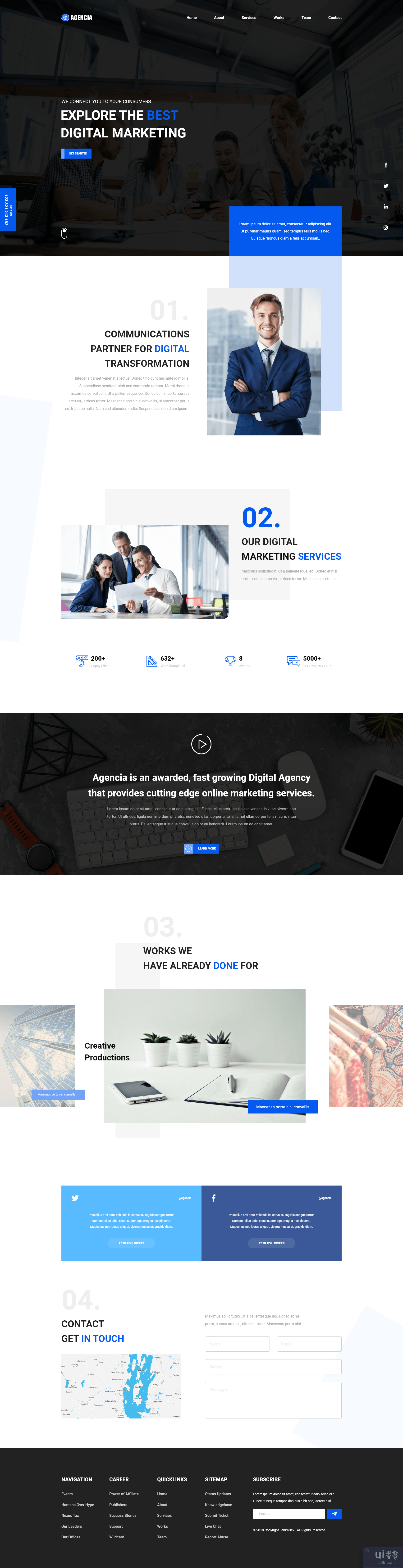 数字代理网站 UI 概念(Digital Agency Website UI Concept)插图
