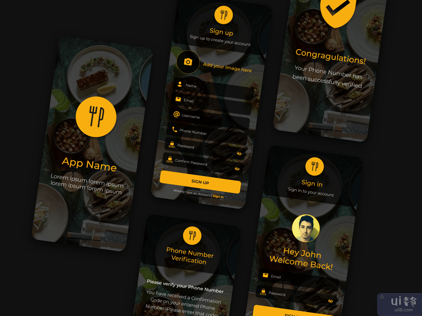 Restaurant App Initial Screens UI_UX