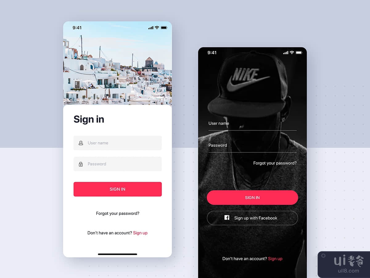 Sign In - Sign Up Mobile Interface Template