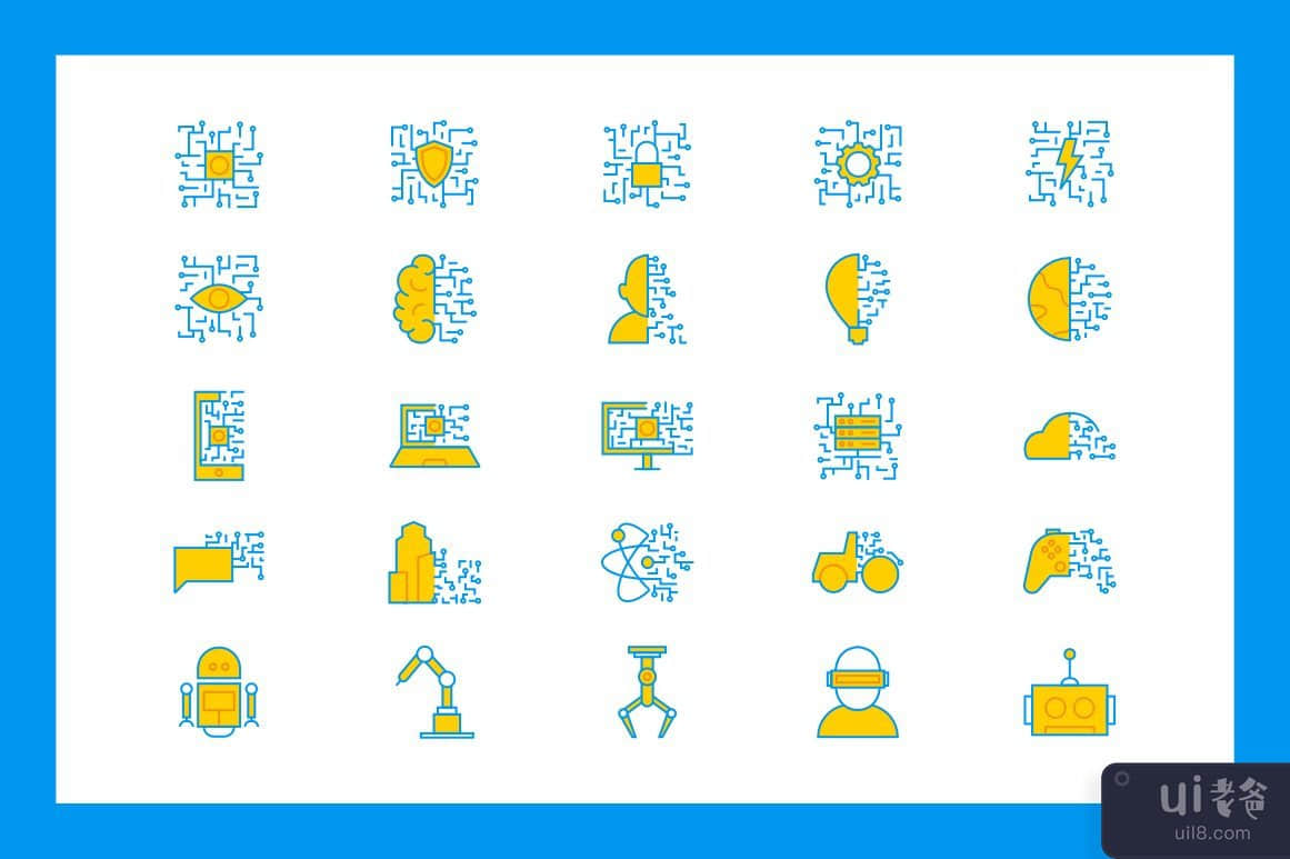人工智能图标集(Artificial Intelligence Icons Set)插图