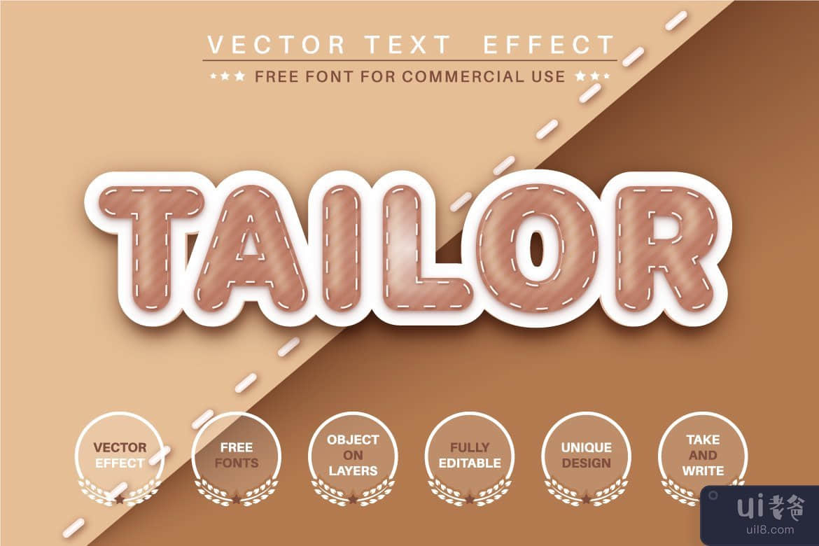 皮革制品 - 可编辑的文字效果、字体样式(Leather product - editable text effect, font style)插图1