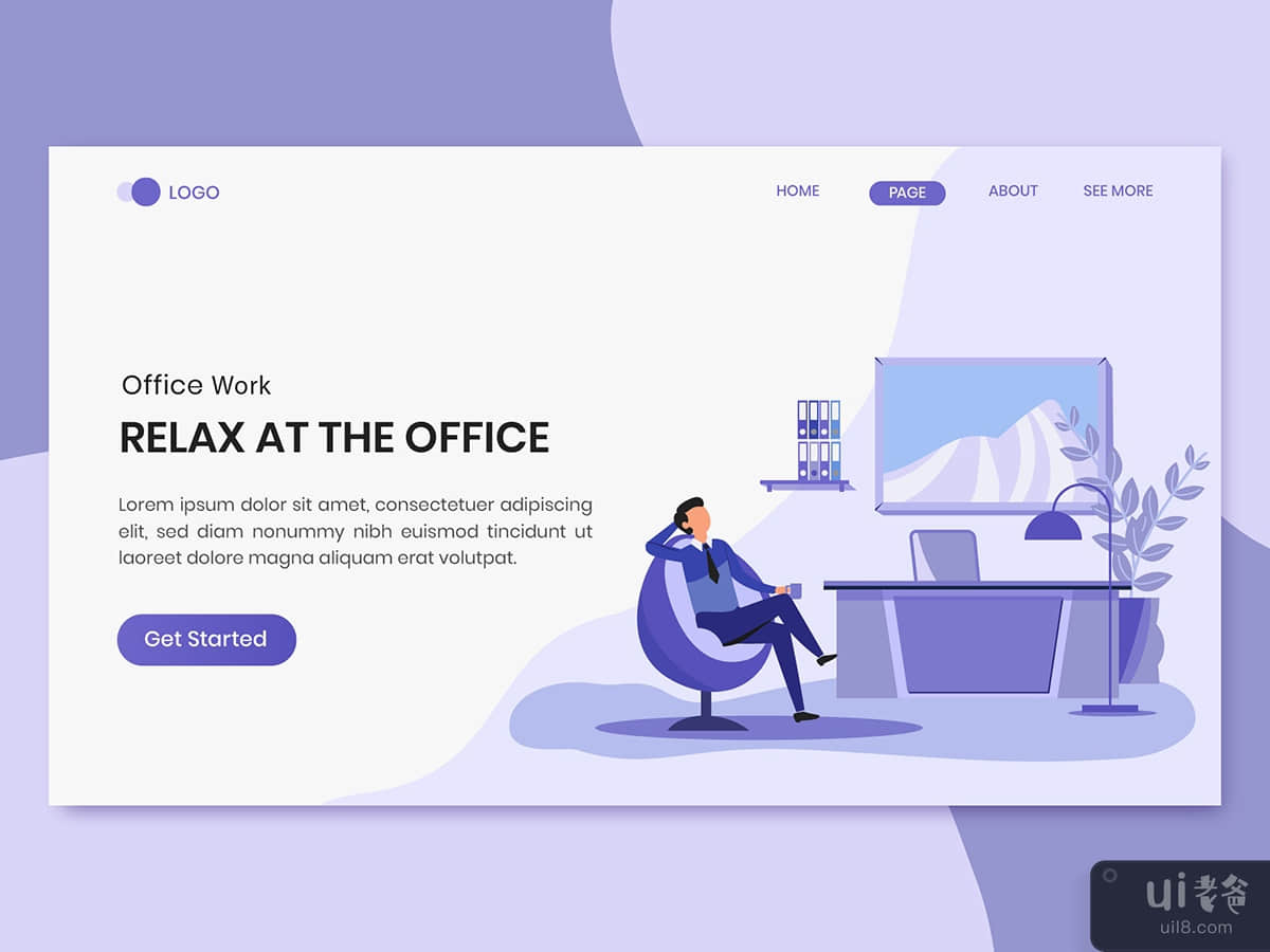 Relax At The Office Worker Landing Page