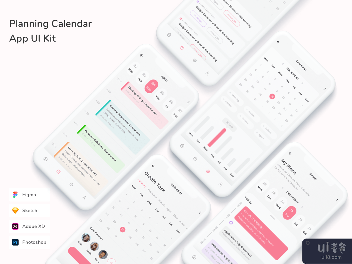 Planning Calendar App UI Kit