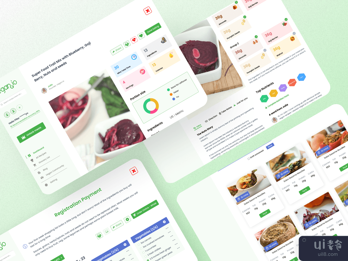 Vegan diet food web app