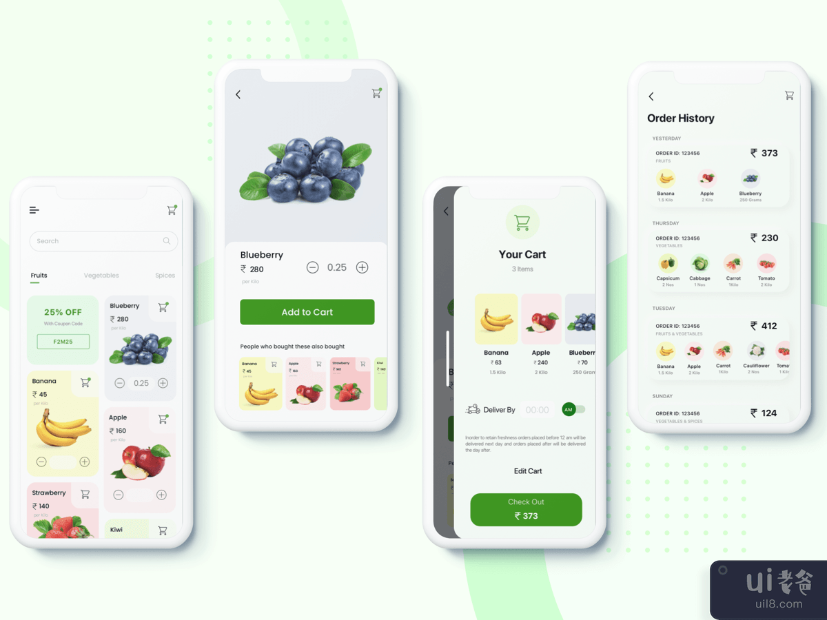 杂货店应用概念(Grocery App Concept)插图