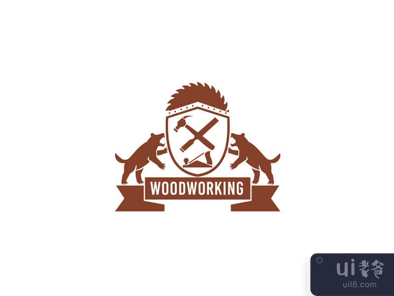 Tasmanian Devil Woodworking Crest Retro