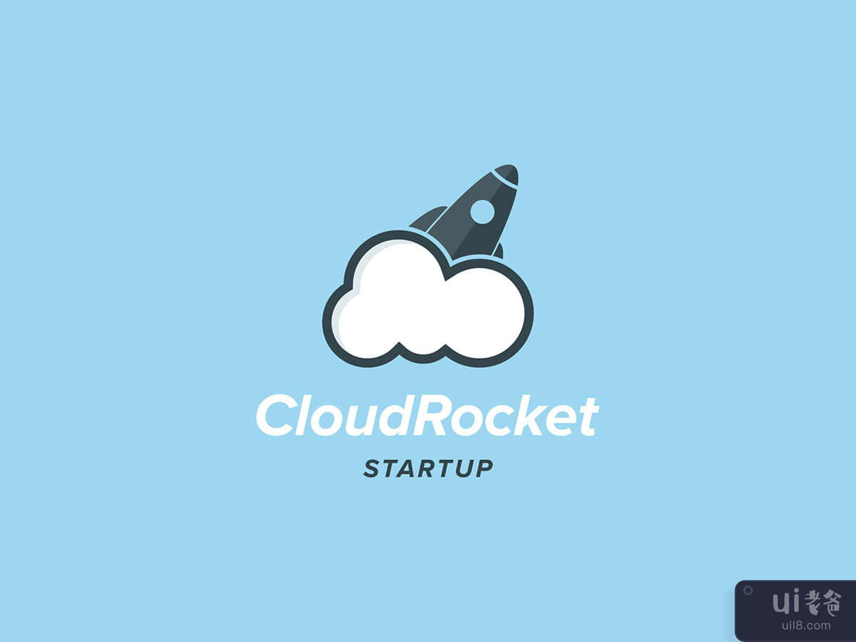 Cloud Rocket Logo Vector Design
