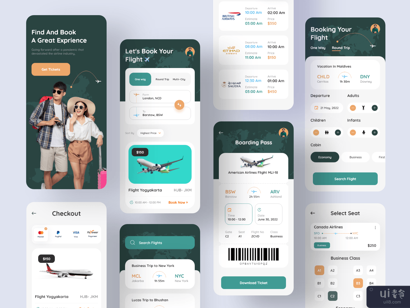 机票预订手机应用程序（精简版）(Flight Booking Mobile App (Light Version))插图2