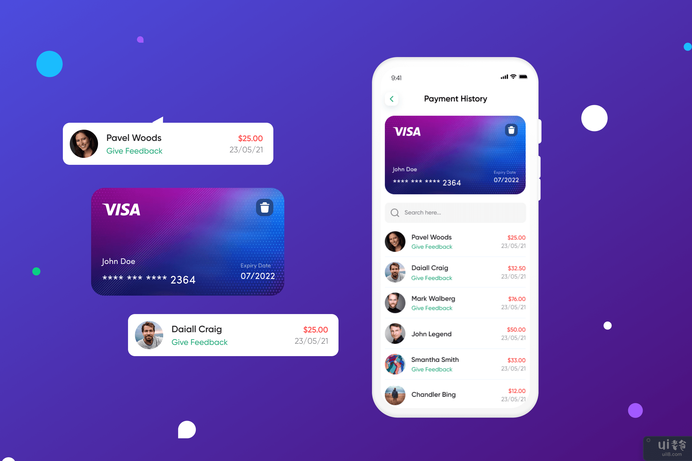 交易纪录 流动应用程式 UI 设计(Transaction History Mobile App UI Design)插图