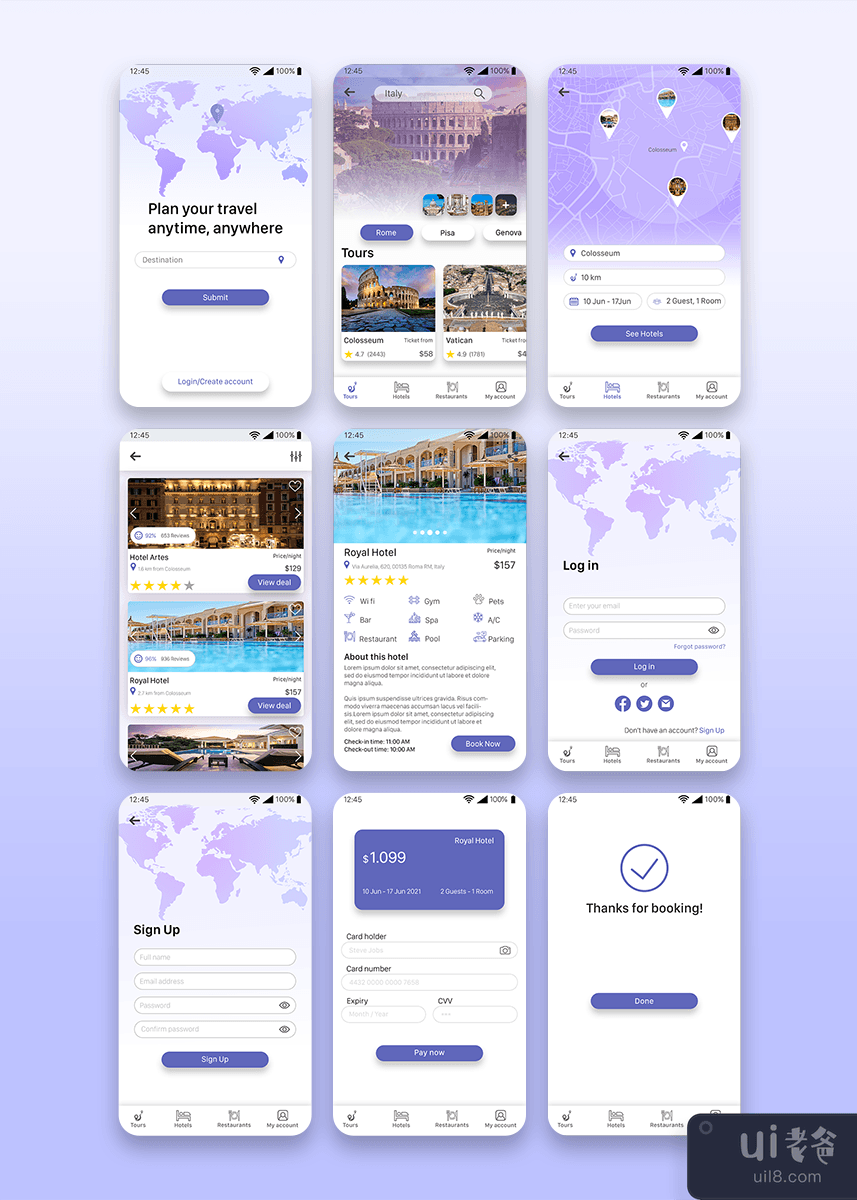 酒店预订 UI 套件应用程序(Hotel Booking UI Kit App)插图