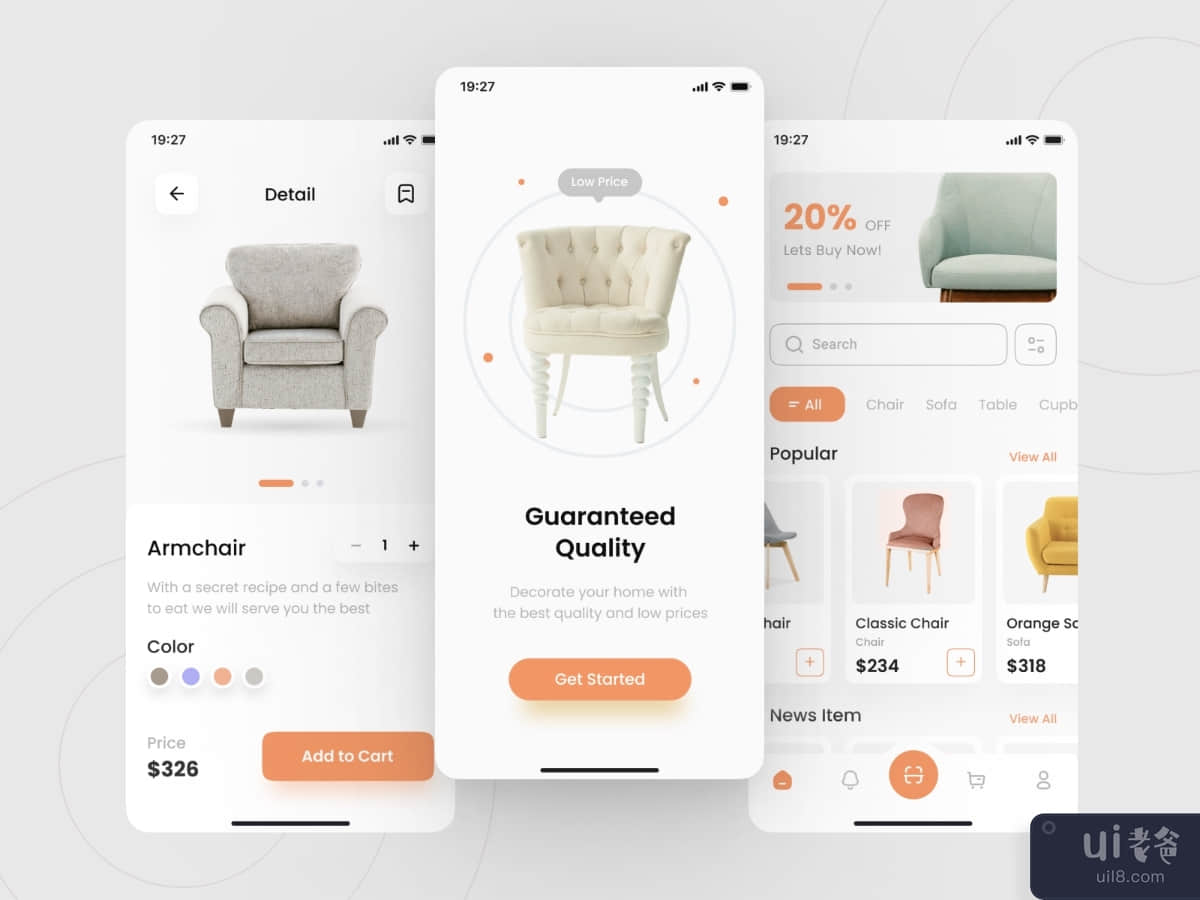 Furniture Shop Mobile App Ui kit