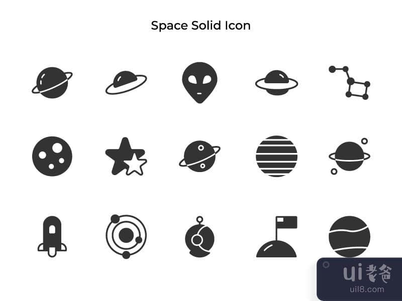 空间实心图标(Space Solid Icon)插图