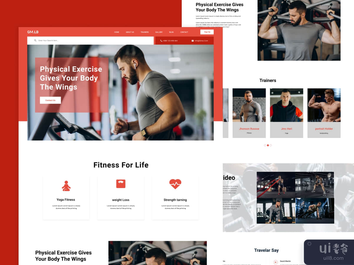 Fitness Website And Landing Page