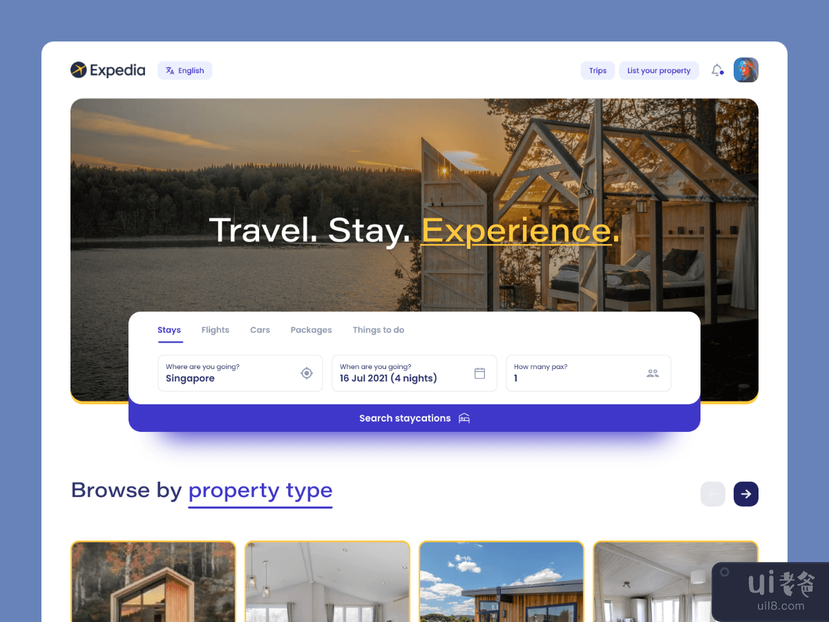 Expedia 网站重新设计概念(Expedia web redesign concept)插图2