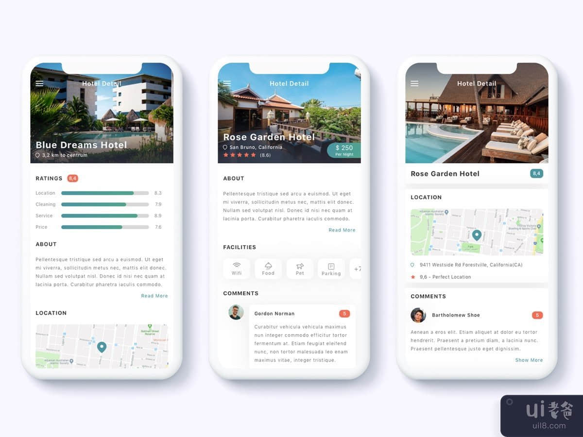 Cesha - 酒店预订和预订应用程序 UI 套件(Cesha - Hotel Booking & Reservation App UI Kit)插图2