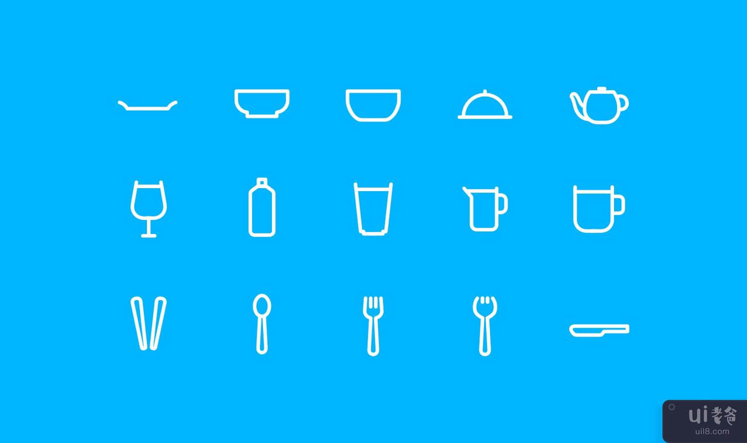 餐具图标集(Tableware Icons Set)插图