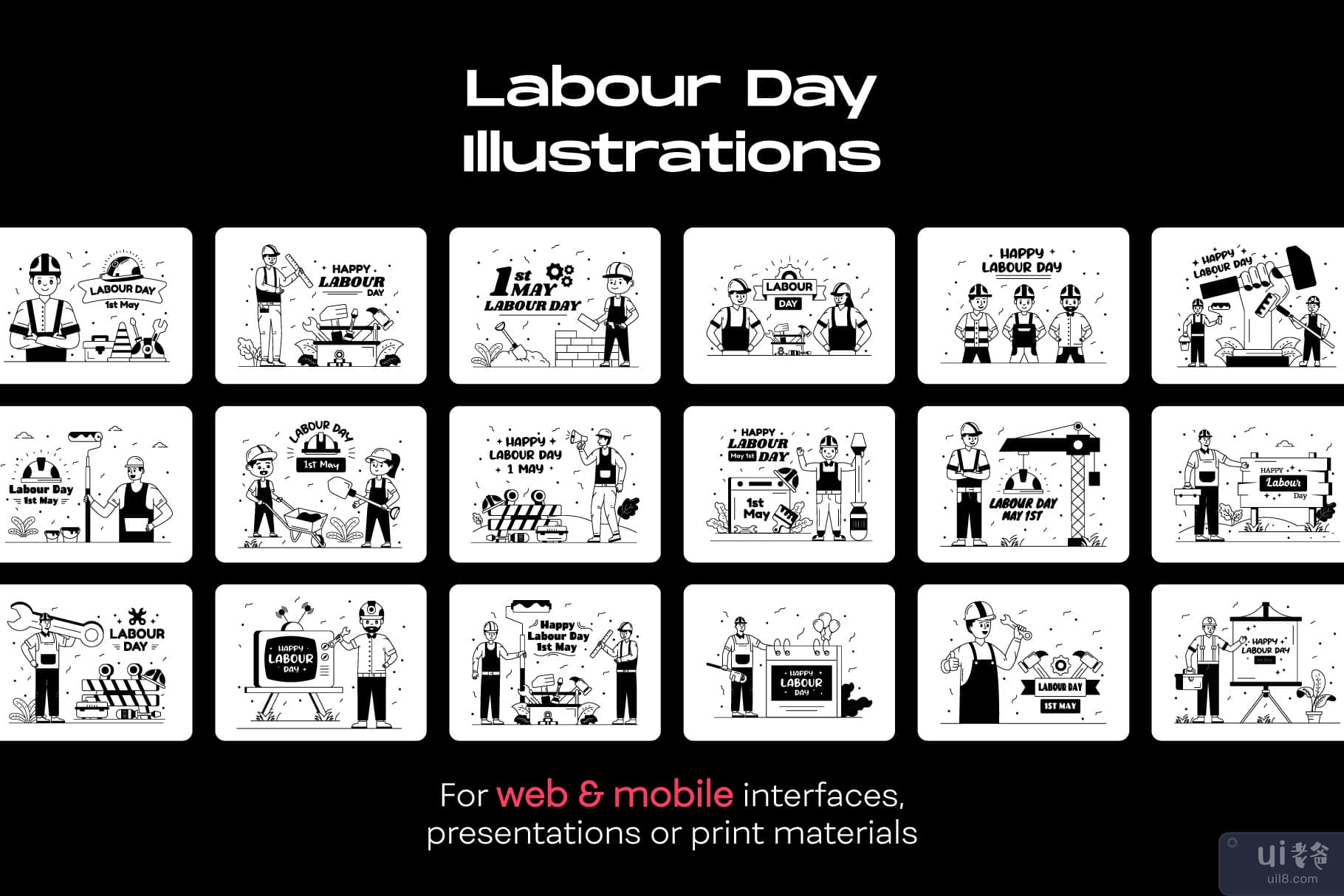 25 个国际劳动节插图(25 International Labor Day illustrations)插图