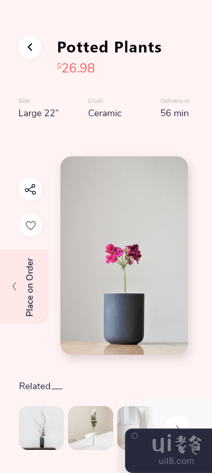 在线植物商店 iOS 应用程序概念(Online Plant Shop iOS App Concept)插图