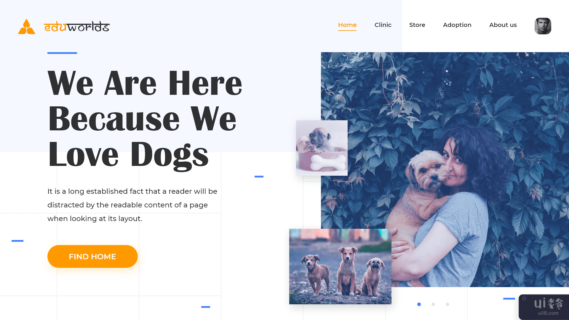 狗网站登陆页面(Dogs Website Landing Page)插图