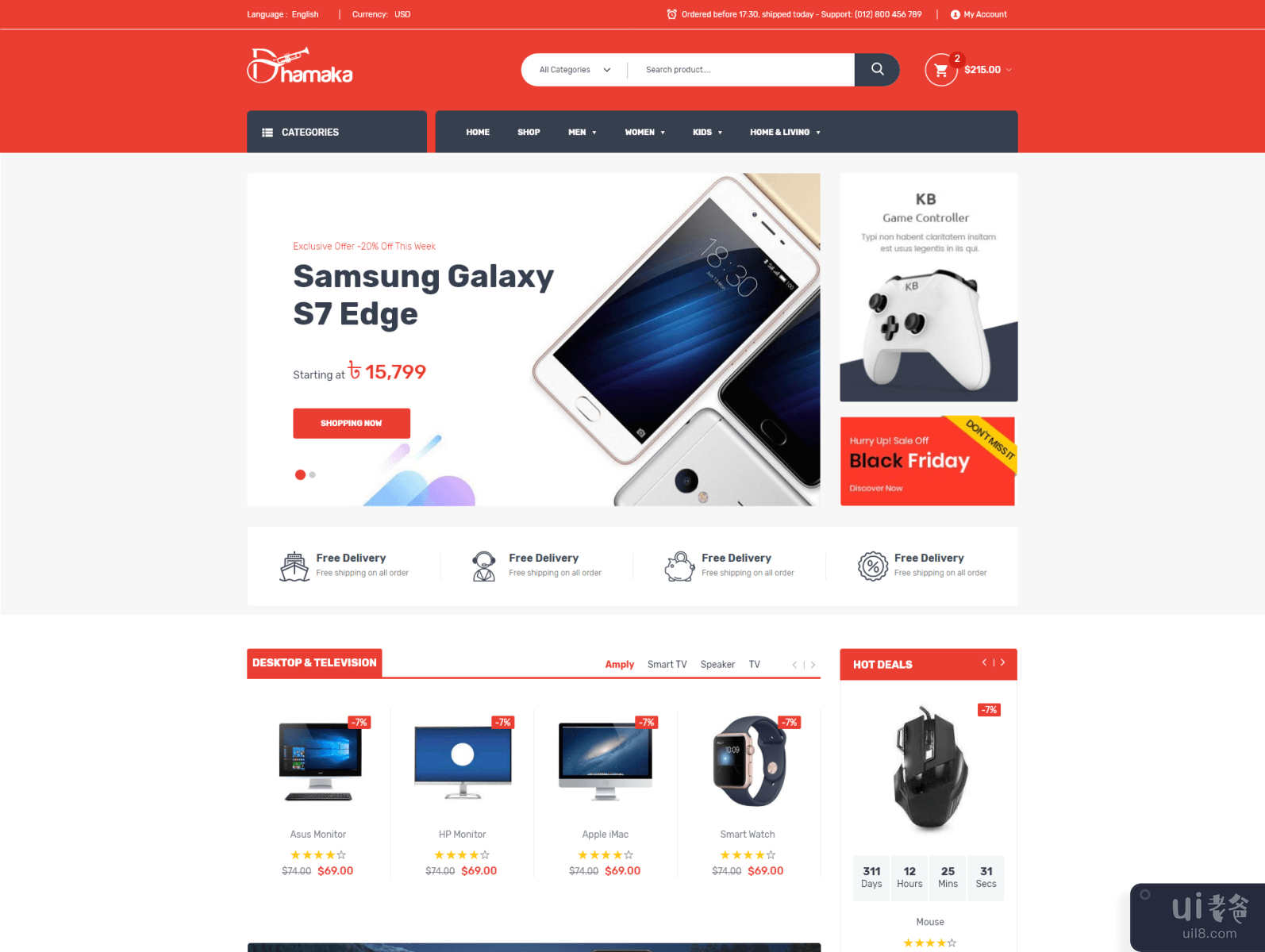 eCommerce web prototype design