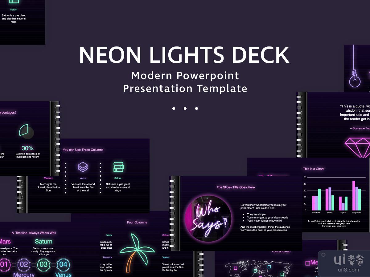Neon Lights PowerPoint Presentation Template