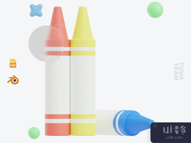 Crayons - 3D School Icon Pack (front)