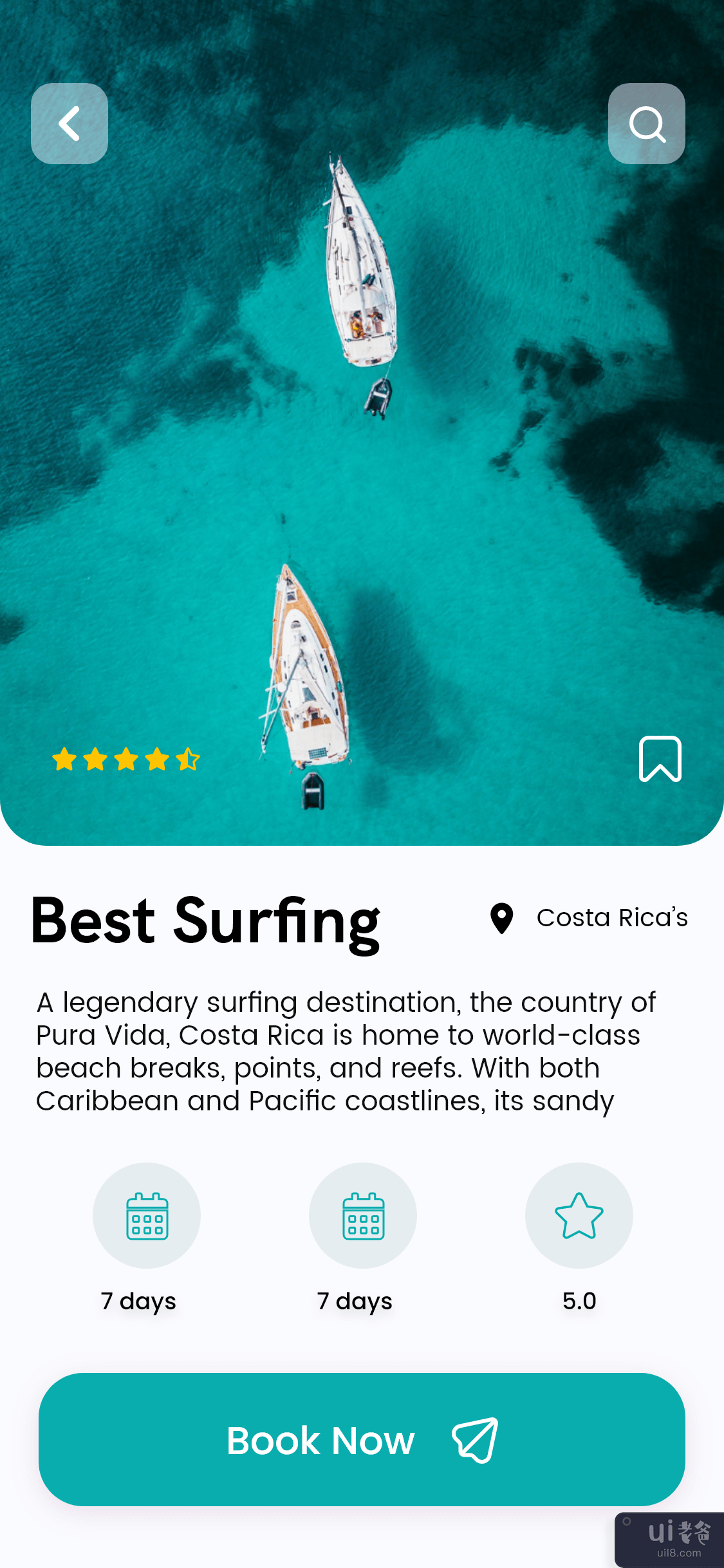 Water Surfing V6 - Travel App UI 设计理念 - 酒店预订应用(Water Surfing V6 - Travel App UI Design Concept - Hotel Booking app)插图