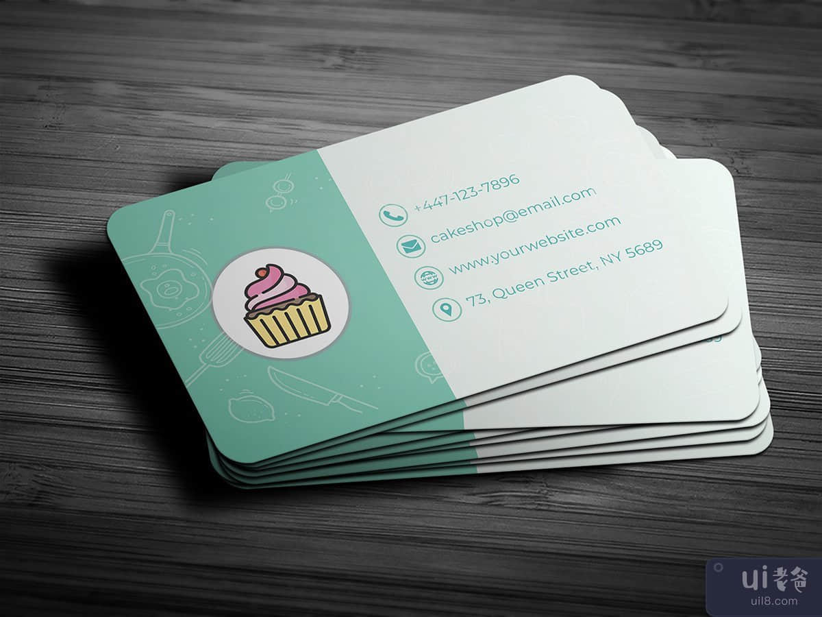Cake shop business card for multiple