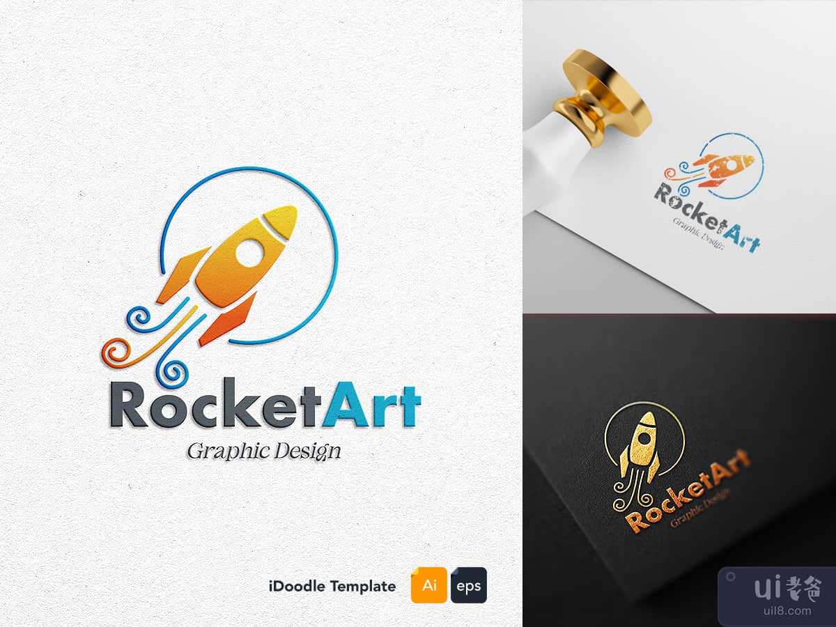 Rocket launch logo template