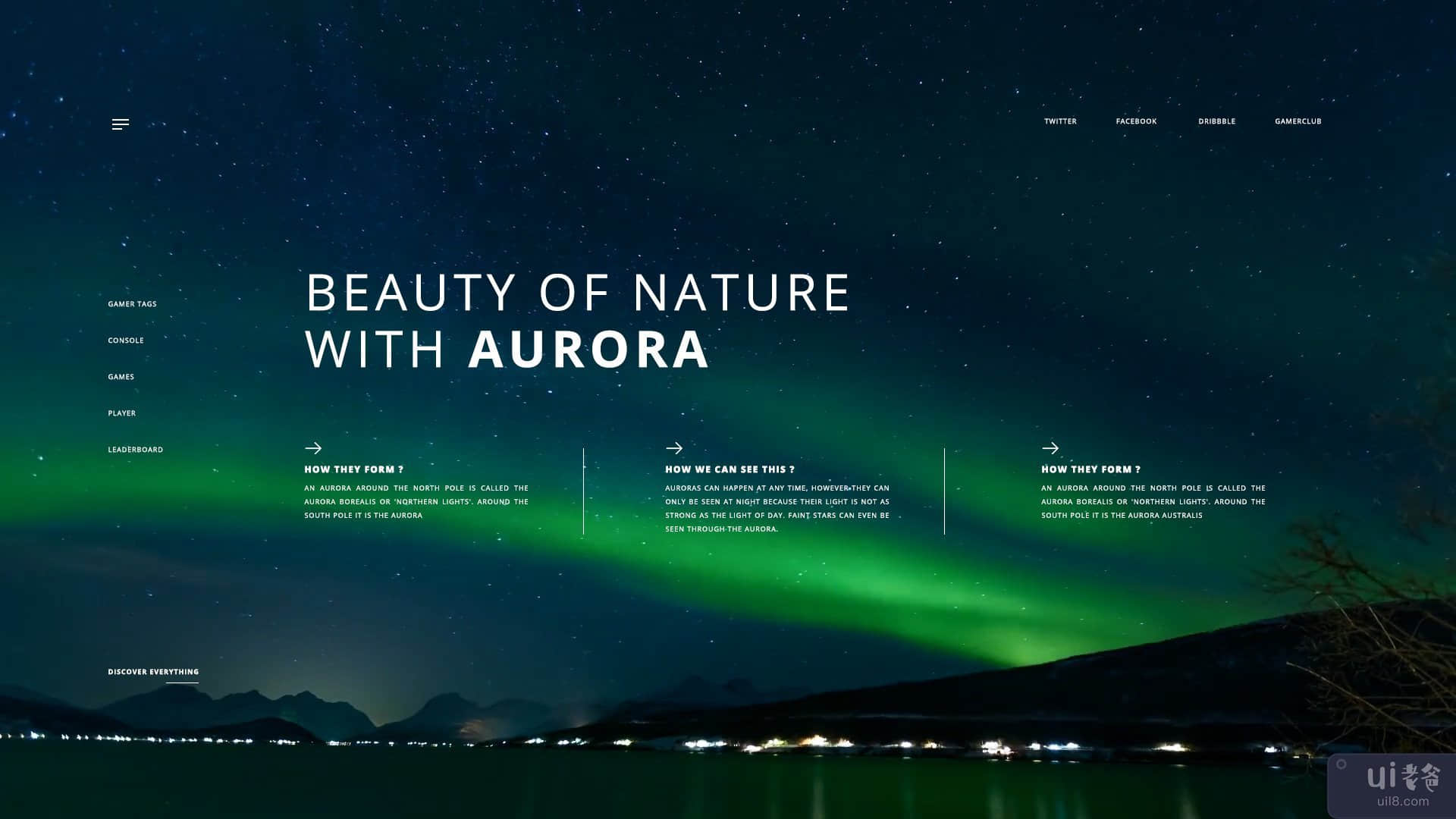 极光登陆页面(Aurora Landing page)插图