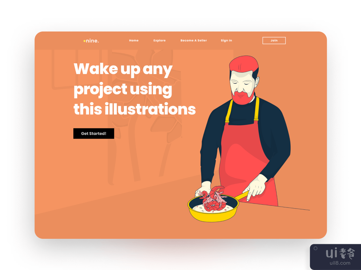 Landing Page Simple Hero With Lifestyle Illustrations