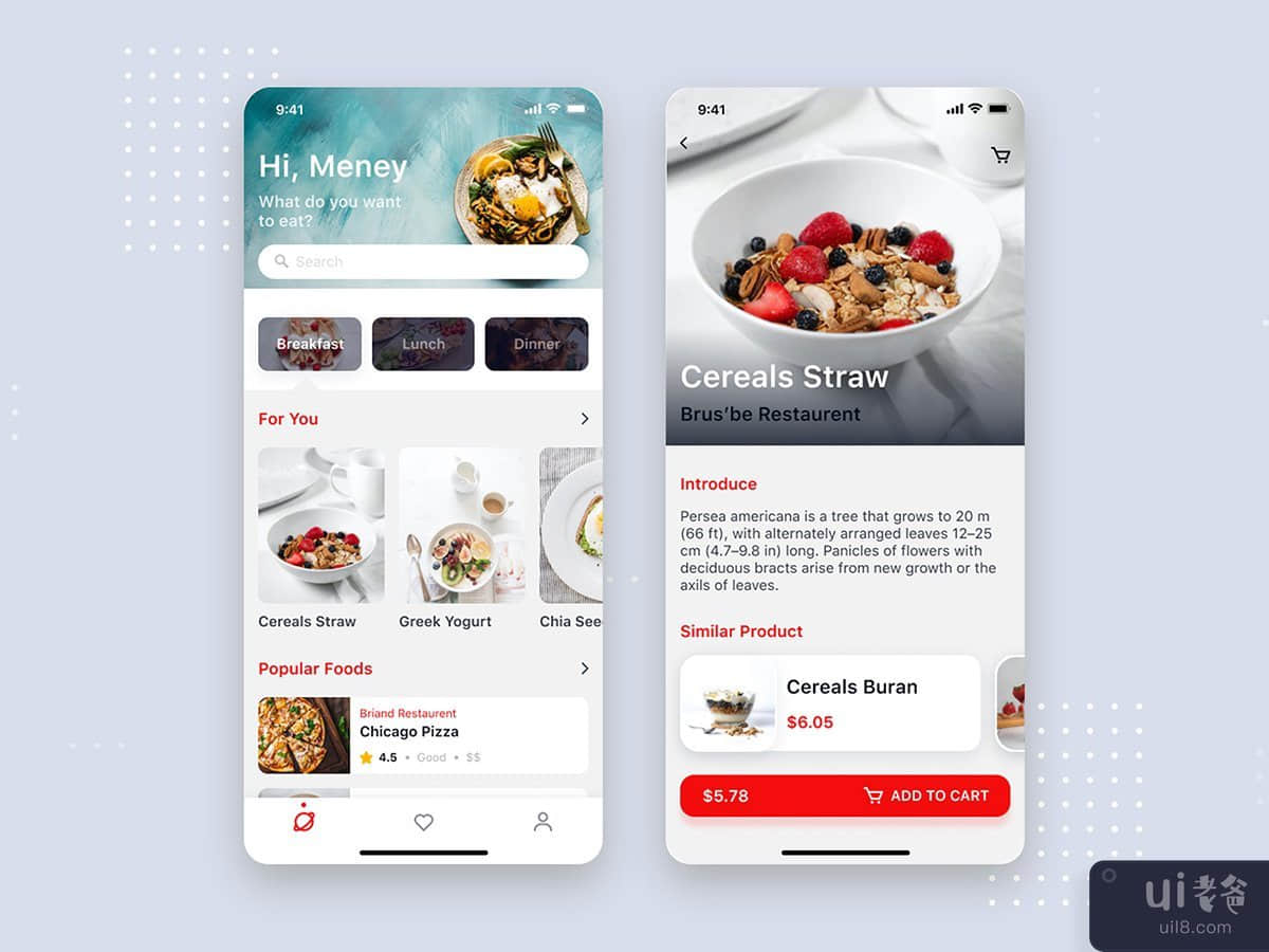 Food Delivery app mobile UI Concept